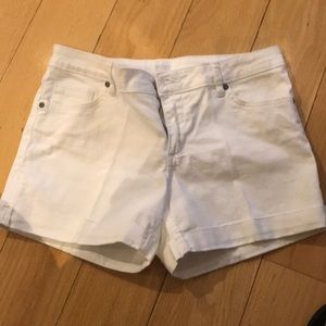 White jean short shorts